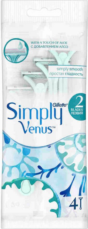 GILLETTE SIMPLY VENUS 2 Бритвы одноразовые для женщин 4шт