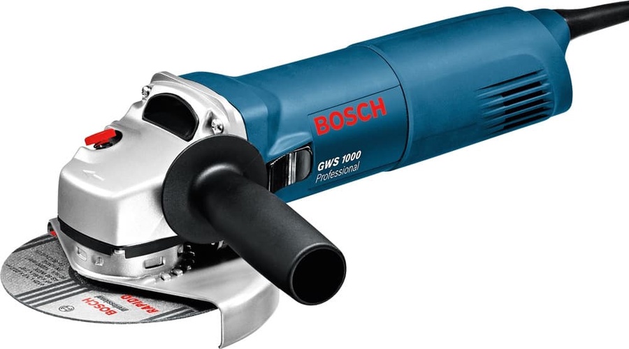 Одноручная углошлифмашина BOSCH GWS 1000 в кор. (1000 Вт, диск 125х22 мм, без регул. об.)