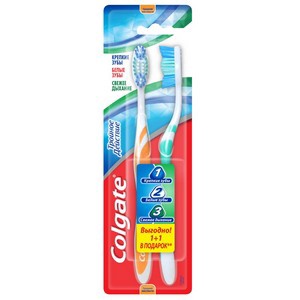 Colgate щетка зубная Тройное действие двойная упаковка 