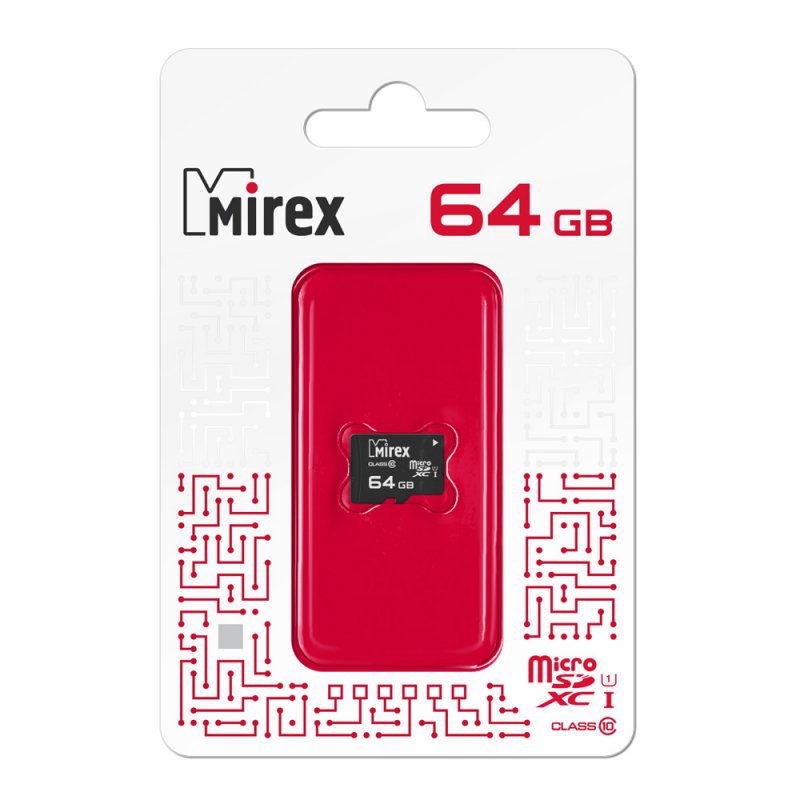 Карта памяти Mirex microSDХC 64GB UHS-I Class 10 арт. 13612-MC10SD64 