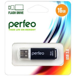 Perfeo USB флэш-диск 16GB C13 Black 10/100