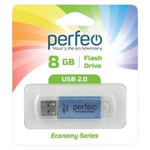 Perfeo USB флэш-диск 8GB E01 Blue economy series/10