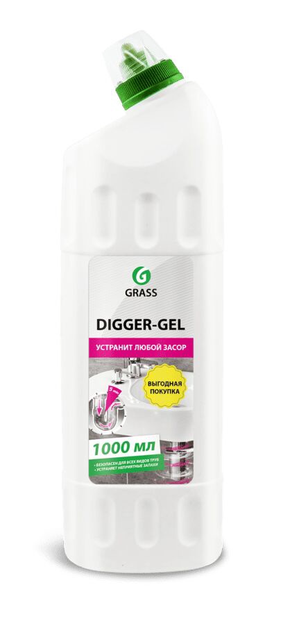 Средство д/труб GraSS Digger-Gel щелочное 1л арт,125438 Россия