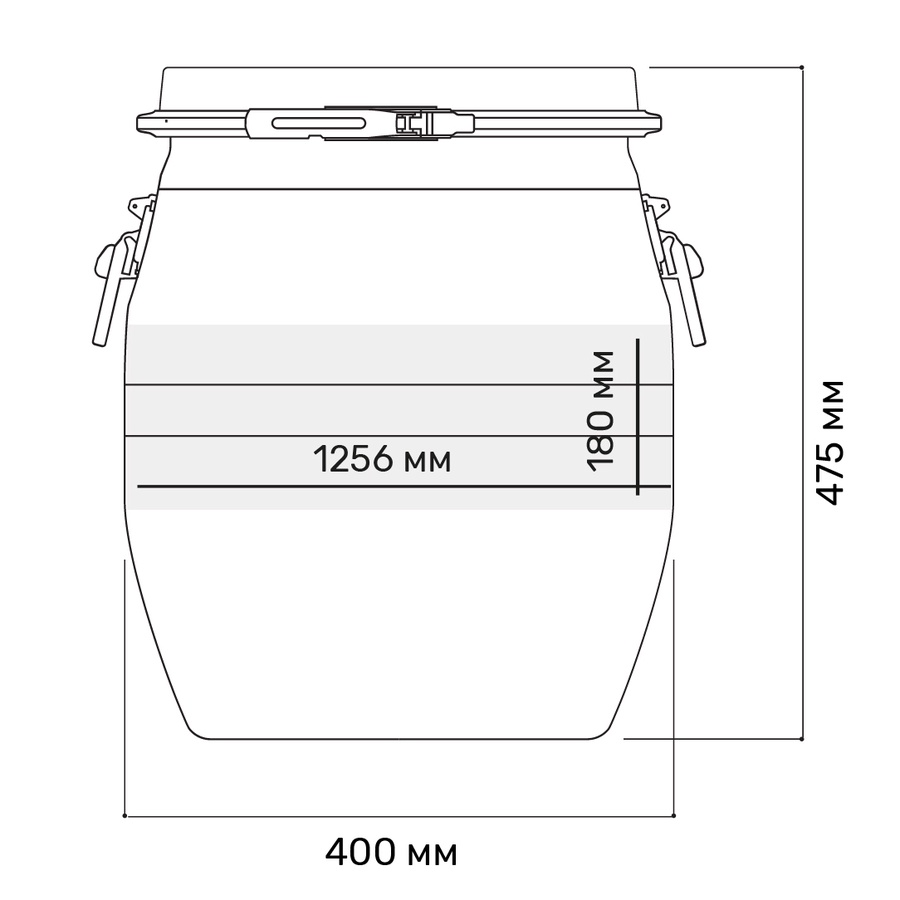 Бочка для пищевых продуктов п/э 40х49см горл. 32см 48л 