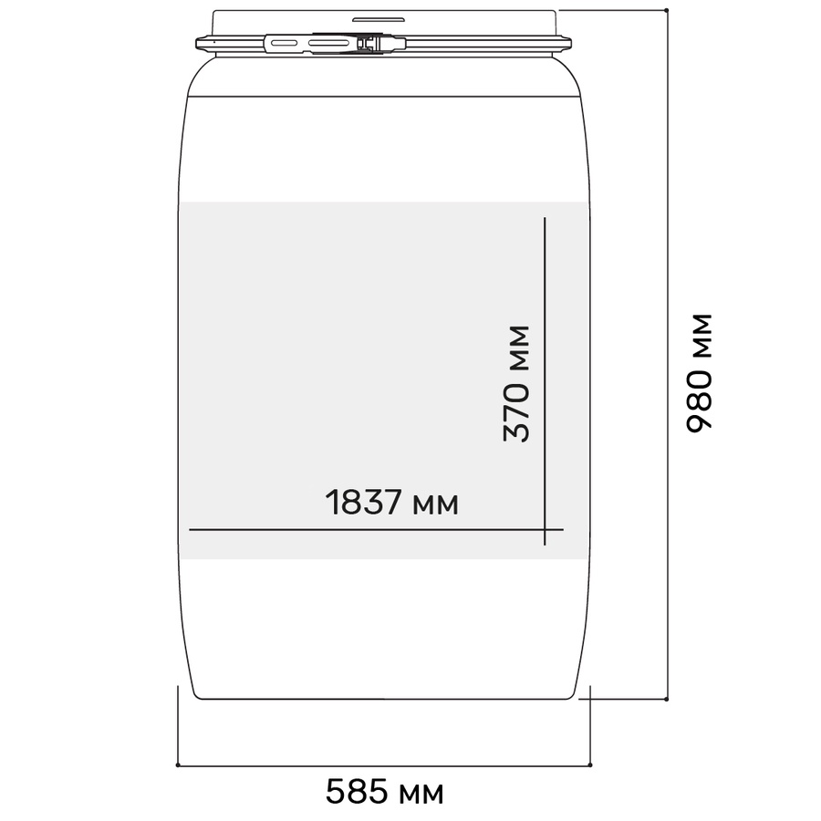 Бочка для пищевых продуктов п/э Open Top Drums 227л 58х98см горл. 47см 