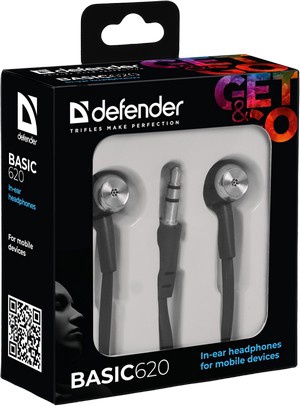 Наушники вставки Defender Basic 620 черн. 1.1м арт. 160 63620 