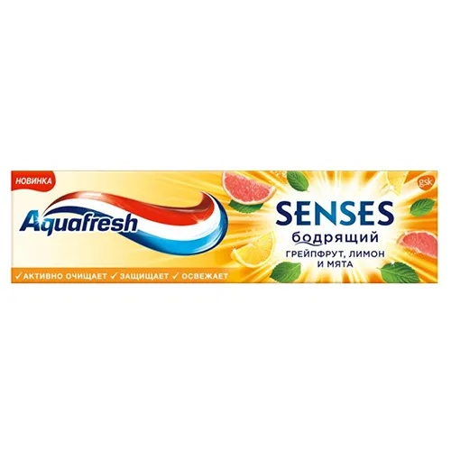 Aquafresh паста зубная 75 мл Senses Бодрящий Грейпфрут