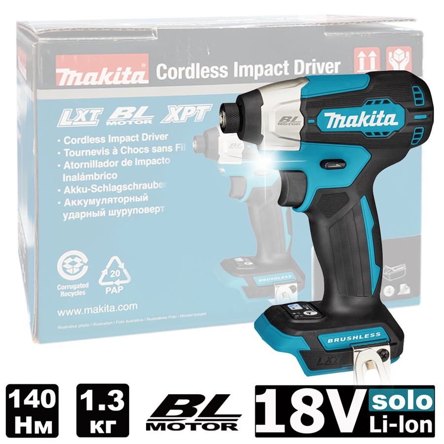 Винтоверт аккумуляторный Makita 18V/без АКБ и ЗУ/140Nm/коробка арт. DTD157Z 