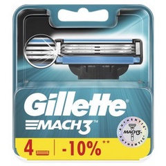 GILLETTE MACH3 Cменные кассеты для бритья 4шт