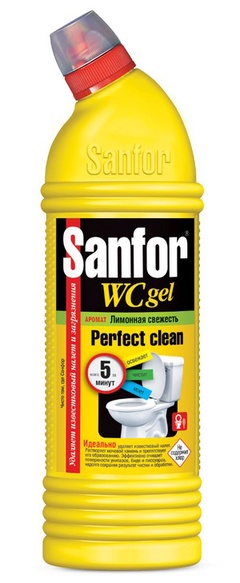 Sanfor средство санитарно-гигиеническое WC gel 750г лимонная свежесть загущенное