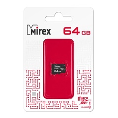 Карта памяти Mirex microSDХC 64GB UHS-I Class 10 арт. 13612-MC10SD64 