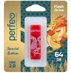 Флэш-диск Perfeo USB 64GB C04 Red Koi Fish 