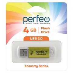 Perfeo USB флэш-диск 4GB E01 Gold economy series /10