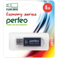 Perfeo USB флэш-диск 8GB E01 Black economy series 10/100