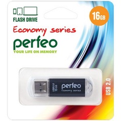 Perfeo USB флэш-диск 16GB E01 Black economy series 10/100