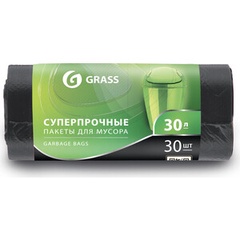 Мешок для мусора в рулоне GRASS черн 30л 30шт. арт. РР-0022