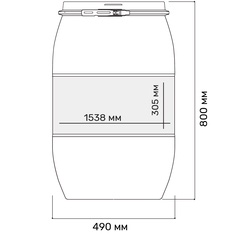 Бочка для пищевых продуктов п/э 127л синий 49х81см горл. 39см 