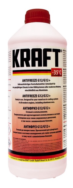 Антифриз G12/G12+ -35°C ТМ "KRAFT" 1,5л, красный