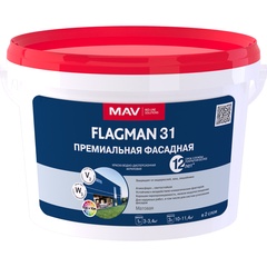 Краска FLAGMAN 31 премиальная фасадная (ВД-АК-1031) белая матовая 3 л (4 кг)