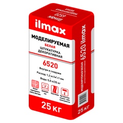 Защитно-отделочная штукатурка белая НВ ПМ цементная 1 СС 0,5 «ilmax 6520», 25кг