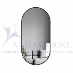 Зеркало с шлифованной кромкой УФ-печатью черный 200х600 мм. арт. Д-035