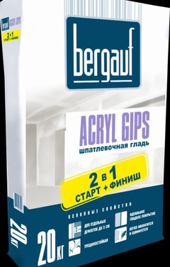 Гладь шпатлевочная Bergauf Acryl Gips 20кг 