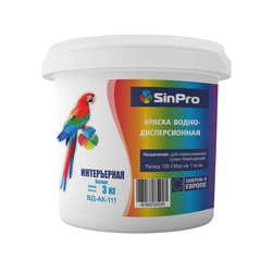 Краска SinPro ВД-АК-111 интерьерная белая 3 кг