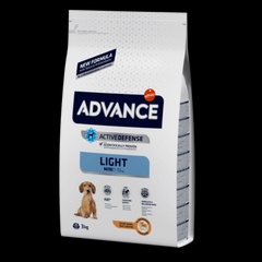 Корм сухой Advance Light для взрослых собак малых пород, курица с рисом 3 кг.