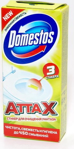 DOMESTOS Стик для унитаза Лимонная свежесть 3*10г  8849369/65417092/67047233