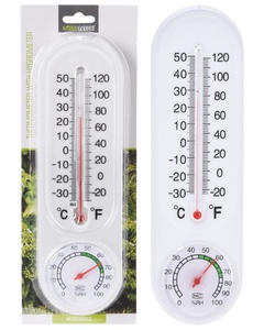 Термометр-гигрометр в пластмассовом корпусе от -30°C до +50°C 7х22,5 см. арт. CY8901300 